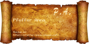 Pfeffer Anna névjegykártya