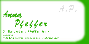 anna pfeffer business card